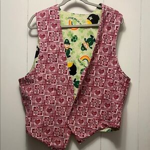 Valentines st Patrick’s reversible Patterned Vest medium large